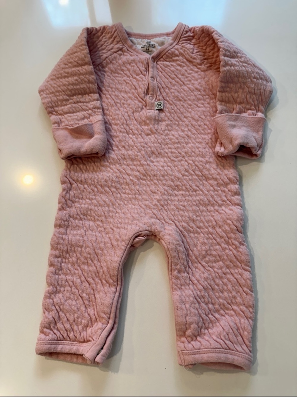 Honest Baby Organic Cotton Quilted Sleeper‎ Pink 3-6 Months Romper One Piece